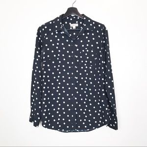 Merona Tops - Merona Navy White Polka Dot Button Down Blouse S Merona Tops - Merona Navy White Polka Dot Button Down Blouse S